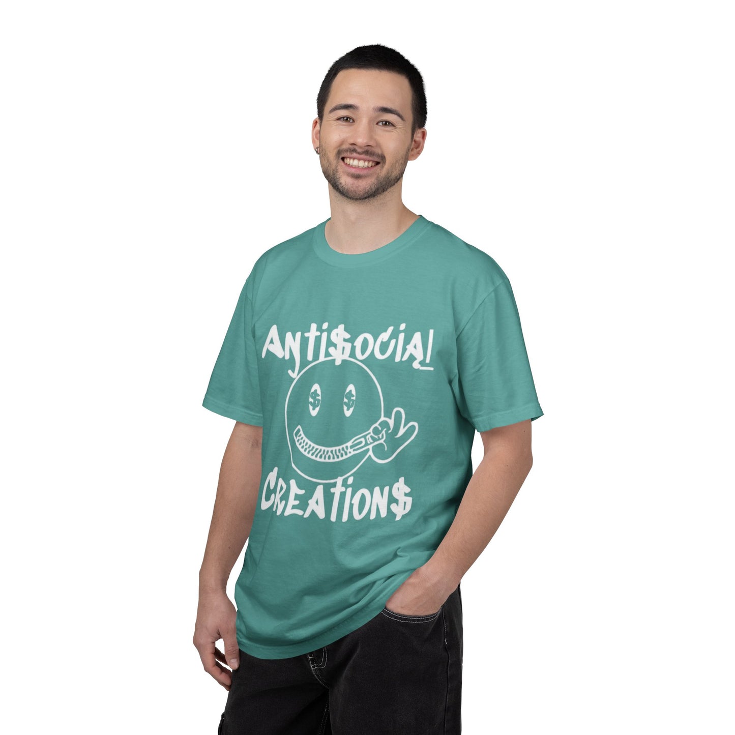 Antisocial Creations Graphic T-Shirt — 'The World Is Yours' Garment-Dyed Tee
