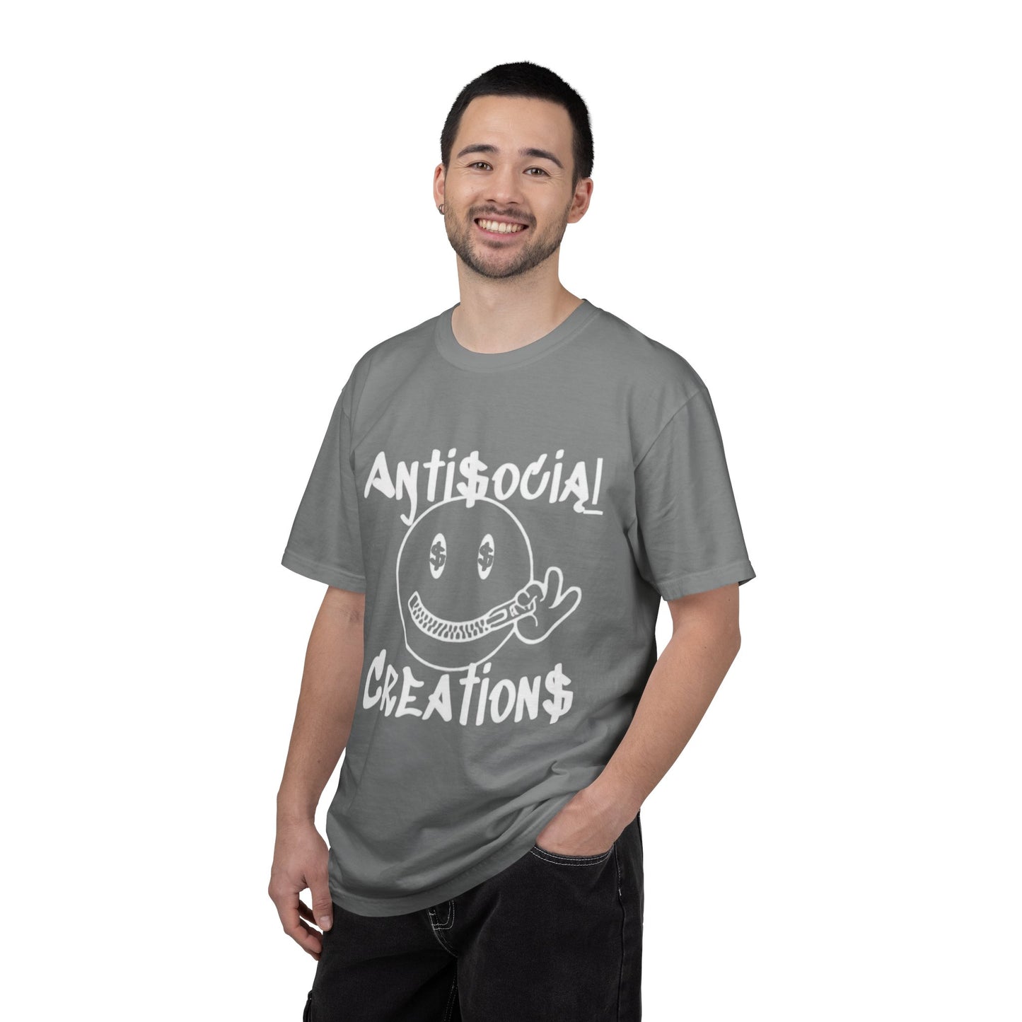 Antisocial Creations Graphic T-Shirt — 'The World Is Yours' Garment-Dyed Tee