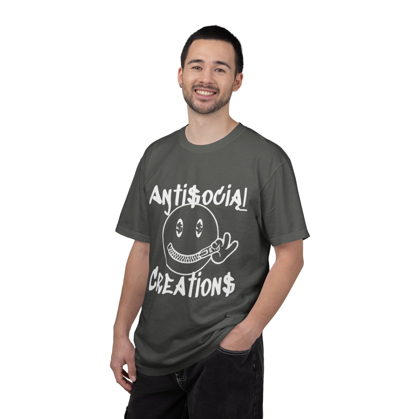 Antisocial Creations Graphic T-Shirt — 'The World Is Yours' Garment-Dyed Tee