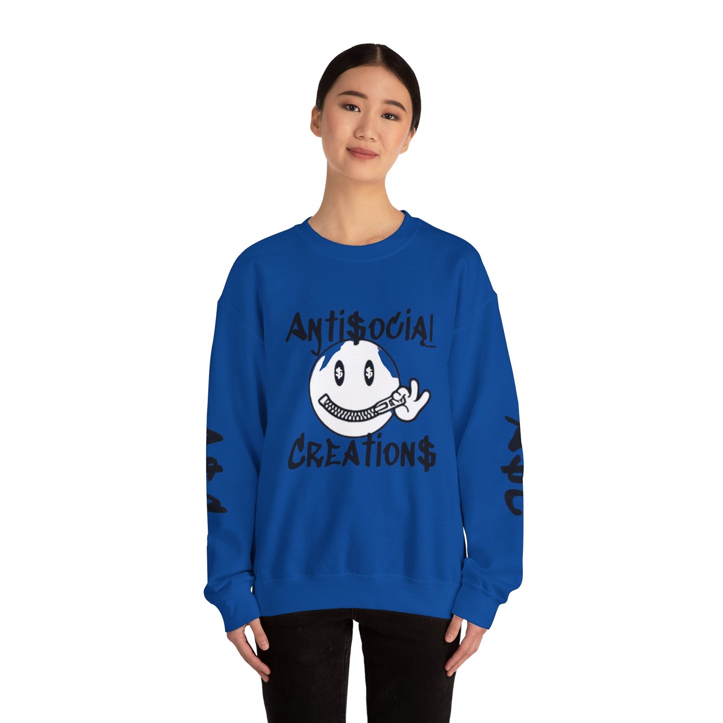 Antisocial Creations Crewneck Sweatshirt — "Always Speak How You Feel" Graphic