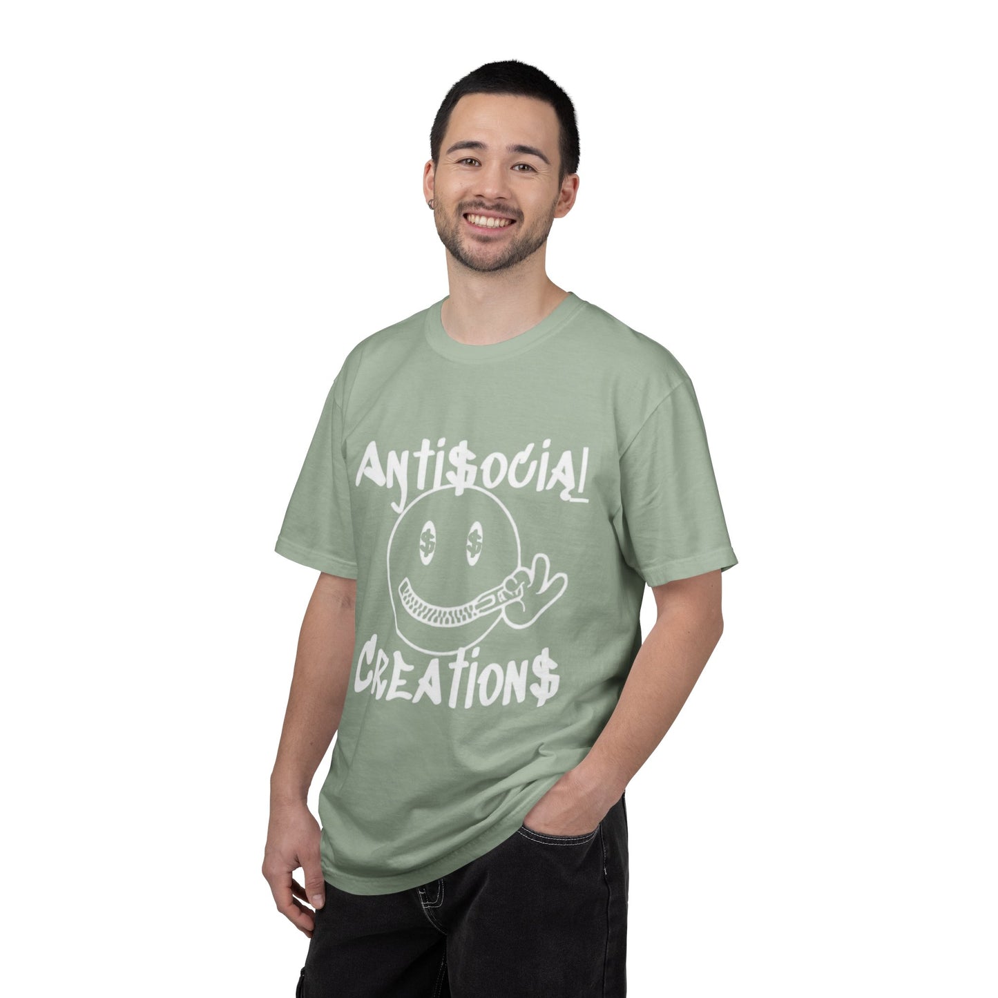Antisocial Creations Graphic T-Shirt — 'The World Is Yours' Garment-Dyed Tee