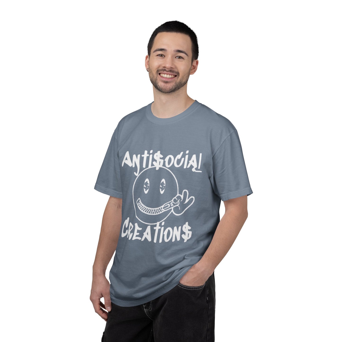 Antisocial Creations Graphic T-Shirt — 'The World Is Yours' Garment-Dyed Tee